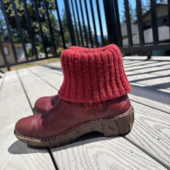 Women's El Naturalista Yggdrasil Red Leather Fold Over Sock Shoes Boots Size 6 - Picture 4 of 11